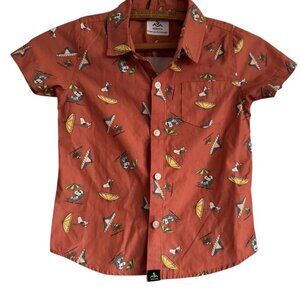 Seaesta Surf X Peanuts® Snoopy Shade Button Up Shirt, Rust Boys Medium